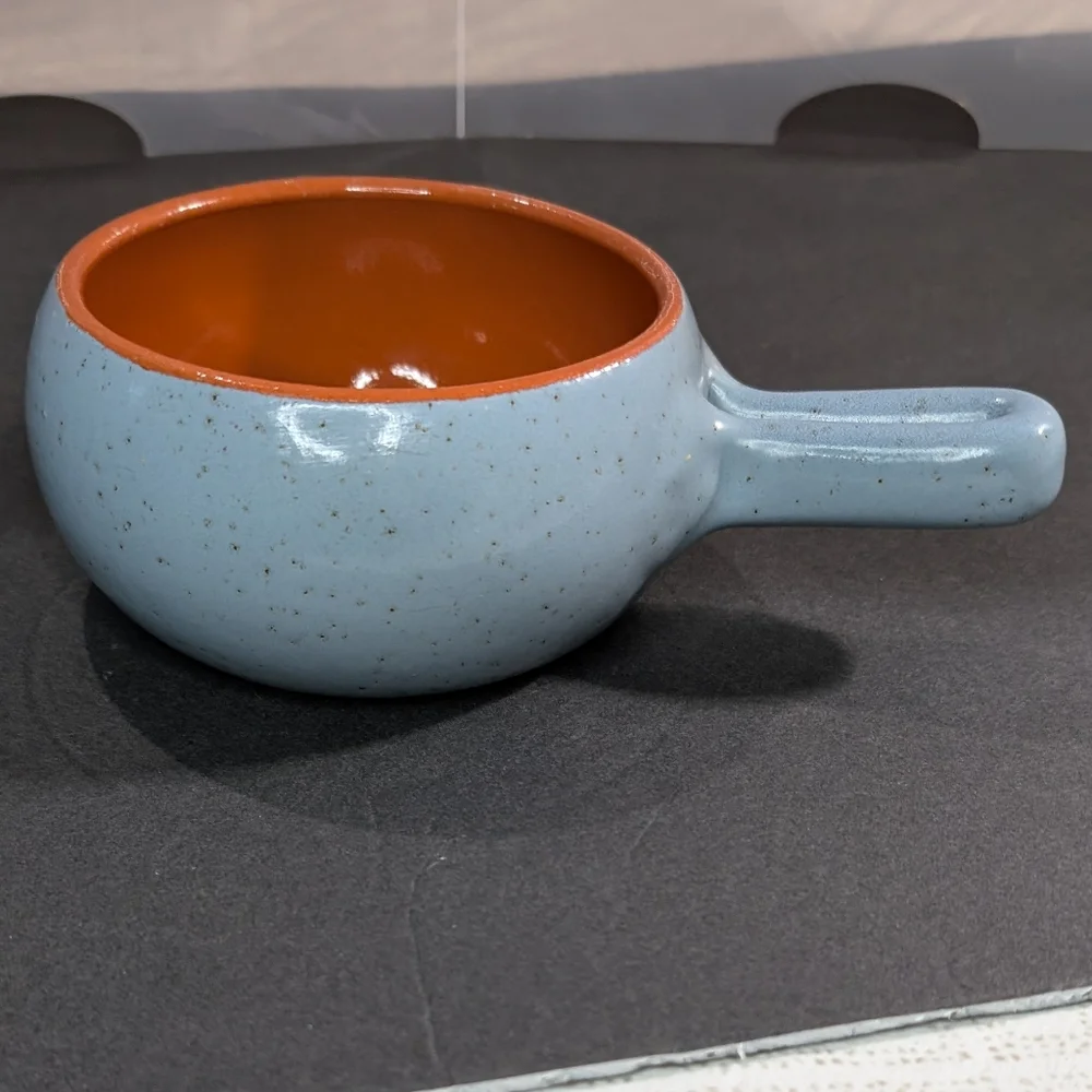 De Silva Terre D' Umbria Italian blue speckle glaze terracotta handled  crock‎